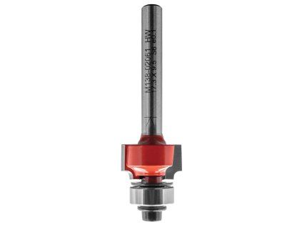 IGM zaoblovací fréza vydutá R2, stopka 6 mm – čelní produktová fotografie s ložiskem.