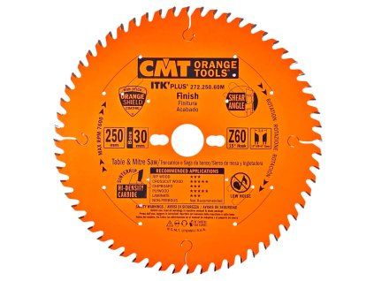 CMT | Ultra tenký pilový kotouč pro podélné a příčné řezy - ø250/30 mm Z60 WZ/ATB