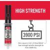 J B Weld ClearWeld – vysoká pevnost v tahu 3900 PSI (26,9 MPa) – infografika
